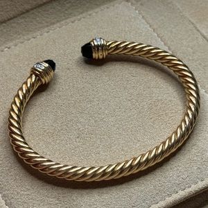 DAVID YURMAN BRACELET WITH ONYX AND DIAMONDS. 18k Medium size